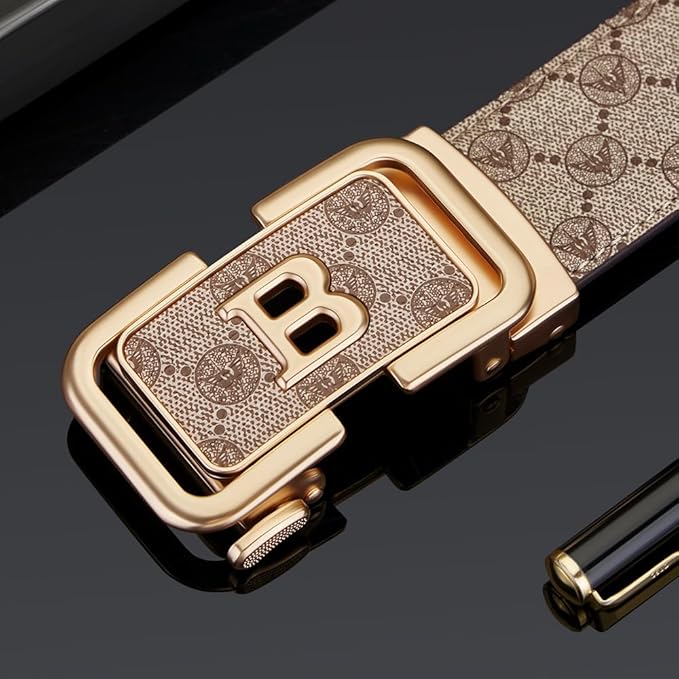 VANNANBA Letter B Buckle Belt, Mens Designer Belts Premium Leather for Dress Casual Jeans Pants