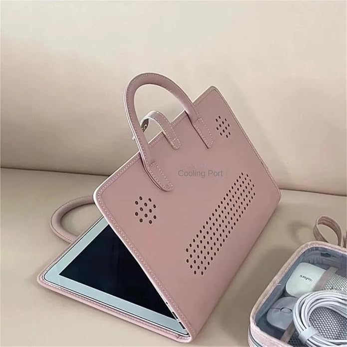 PU Laptop Sleeve Pink with Handle Protective Case Laptop Bag