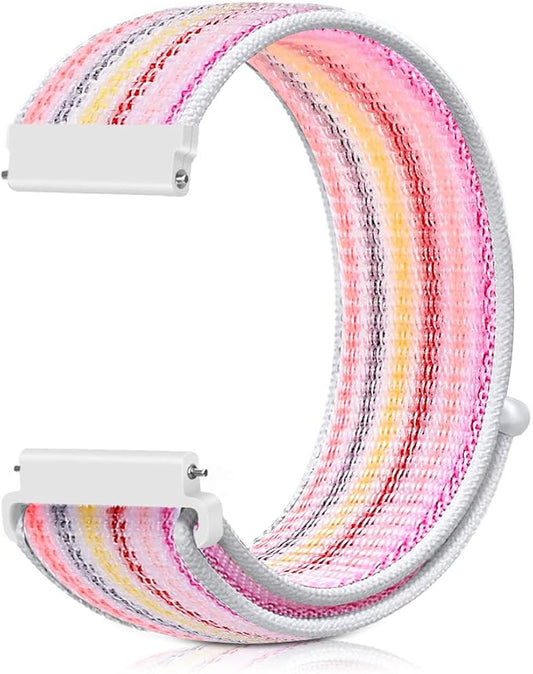 22mm Nylon Quick Release Watch Band Compatible with Samsung Galaxy Watch 3 45mm/Gear S3 Frontier/Garmin Venu 4 45mm/3 45mm/2/Vivoactive 4/Forerunner 570(47mm)/255/265/Amazfit Helio/Bip 6/5/Balance 2