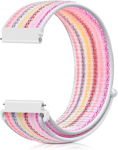 20mm Nylon Quick Release Band Compatible with Samsung Galaxy Watch 7 6 5 4 40mm 44mm/Garmin Vívoactive 6/5/3/3 Music/Forerunner 570 42mm/55/158/165/245/645/Amazift Active 2/Active/T-Rex 3 Pro 44mm