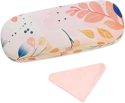 PERFECTSIGHT Hard Shell Eyeglasses Case, PU Leather Protective Glasses Case, Cute Eyeglass Case for Women Men Girls