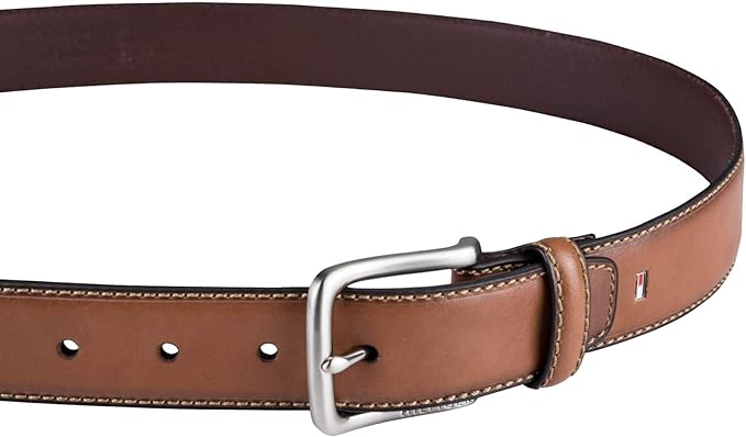 Tommy Hilfiger Men’s Semi‑Dress Leather Belt, Versatile Everyday Style (Regular & Big and Tall Sizes)
