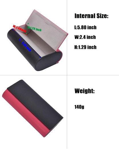 Philley Dual Glasses Case 2-in-1 PU Leather Hard Shell Double Eyeglasses case for Women & Men