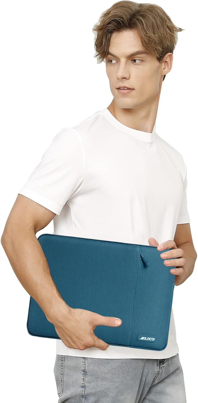 MOSISO Laptop Case 13 inch, Laptop Sleeve Compatible with MacBook Neo/Air/Pro 13 inch with A18/M5/M4/M3/M2/M1 Chip 2026-2016, Polyester Vertical Computer Sleeve Bag with Pocket, Deep Teal