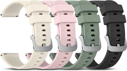 Vanjua 18mm Watch Bands Quick Release Replacement Wristband, 4 Pack Soft Silicone Waterproof Sport Straps Band for Men Women