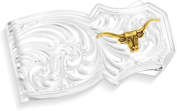 Montana Silversmiths Made in the USA Western Lifestyle Money Clip (Trail Boss with Longhorn)