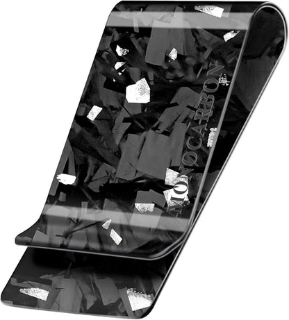 MONOCARBON Carbon-Fiber-Money-Clip-for-Men, Minimalist-Money-Holder for Cash, High Elastic Carbon-Fiber-Wallet, Slim and Durable