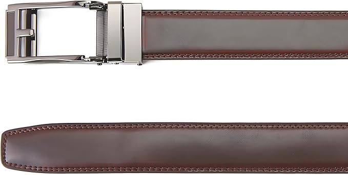 Men's Belt, Leather Ratchet Belt For Men's Dress 3.0cm,1 1/8" Size Adjusted Automatic Buckle