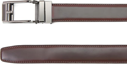 Men's Belt, Leather Ratchet Belt For Men's Dress 3.0cm,1 1/8" Size Adjusted Automatic Buckle