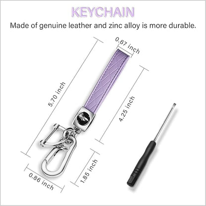 QBUC for Chevy Key Fob Cover with Keychain Soft TPU Protection Case Compatible with 2021-2026 Chevy Equinox Blazer Tahoe Suburban GMC Yukon Denali Silverado 5-Buttons(Chrome Trim Purple)
