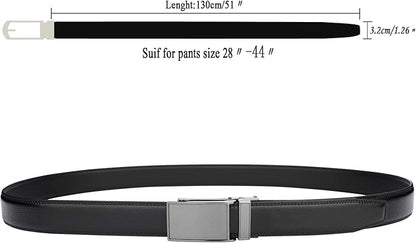HIMI Men's Comfort Genuine Leather Ratchet Dress Belt with Automatic Click Buckle