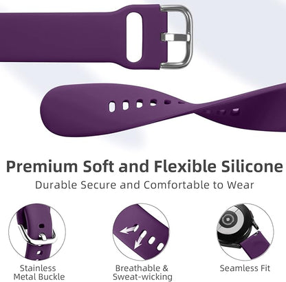 DaQin 10 Pack Bands Compatible with Samsung Galaxy Watch 7/6/5/4 40mm 44mm/Watch 6 Classic 43mm 47mm/Watch 5 Pro 45mm/Watch 4 Classic/Active 2 Band, 20mm Soft Silicone Sport Strap Wristbands Women Men