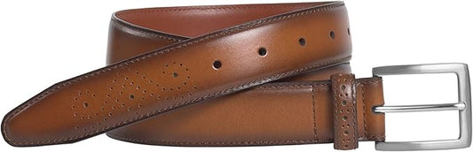 Johnston & Murphy Men's Burnished-edge Leather Belt