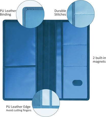 Car Accessories Registration and Insurance Holder,Leather Essential Card Magnetic Shut Vehicle Glove Box Organizer Case for Auto Driver License Document Truck Motorcycle Boat Men Women-Dark Blue