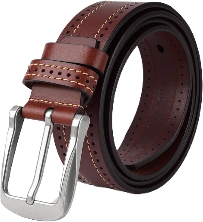 Luxury Full Grain Genuine Leather Belt Men Gift, 1.5" Wide Vintage Real Leather Western Cowboy Men's Belts