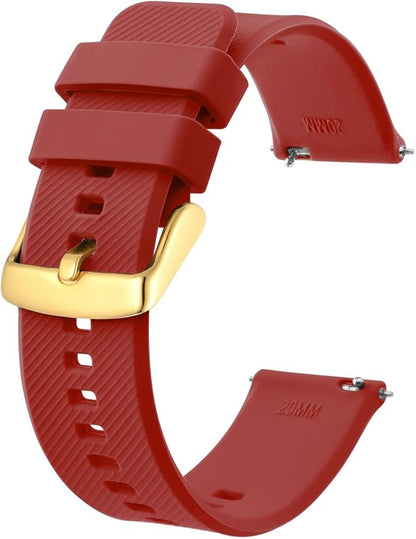 BISONSTRAP Watch Strap 18mm 19mm 20mm 21mm 22mm, Quick Release Silicone Watch Bands for Men Women
