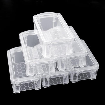 testyu Small Plastic Box, 5" X 2.8" X 2" Stackable Mini Storage Box with Lid, Clear Organizer Container for Jewelry Beads, Small Crafts Items Accessories - -6 Pack