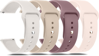 Amzpas 20mm 22mm Watch Bands Quick Release Watch Straps, 4 Pack Soft Silicone Replacement Sport Watch Wristbands for Women Men