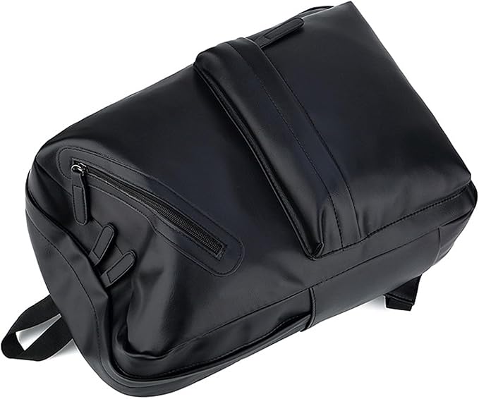 Vintage Leather Backpack for Men 16" Laptop Bag for work Casual Daypack Business Travel Rucksack Waterproof (Black)