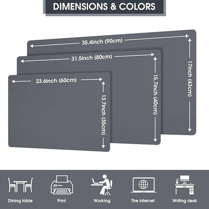 Leather Desk Pad Protector 31.5x15.7inch Non-Slip Large Gaming Mouse Pad Waterproof Desk Writing Pad Desk Blotter Laptop and Keyboard Mat for Office and Home(Royal Blue)