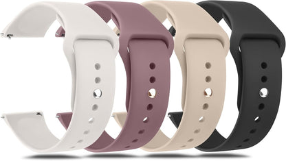 Amzpas 20mm 22mm Watch Bands Quick Release Watch Straps, 4 Pack Soft Silicone Replacement Sport Watch Wristbands for Women Men