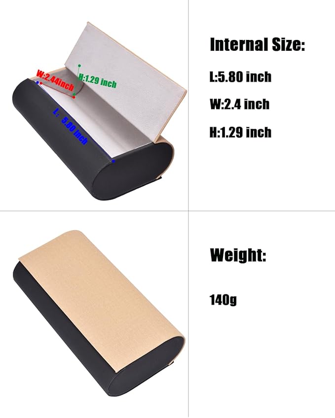 Philley Dual Glasses Case 2-in-1 PU Leather Hard Shell Double Eyeglasses case for Women & Men