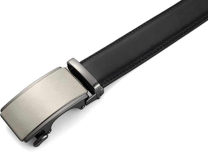 Lingli Men's Belt,Ratchet Dress Belt with Automatic Buckle Brown/Black-Trim to Fit-35mm wide