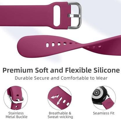 DaQin 10 Pack Bands Compatible with Samsung Galaxy Watch 7/6/5/4 40mm 44mm/Watch 6 Classic 43mm 47mm/Watch 5 Pro 45mm/Watch 4 Classic/Active 2 Band, 20mm Soft Silicone Sport Strap Wristbands Women Men