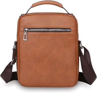 Shoulder Bag for Men Crossbody Bags Leather Sling Bag Messenger Bags with Multiple Pockets Business Outdoor