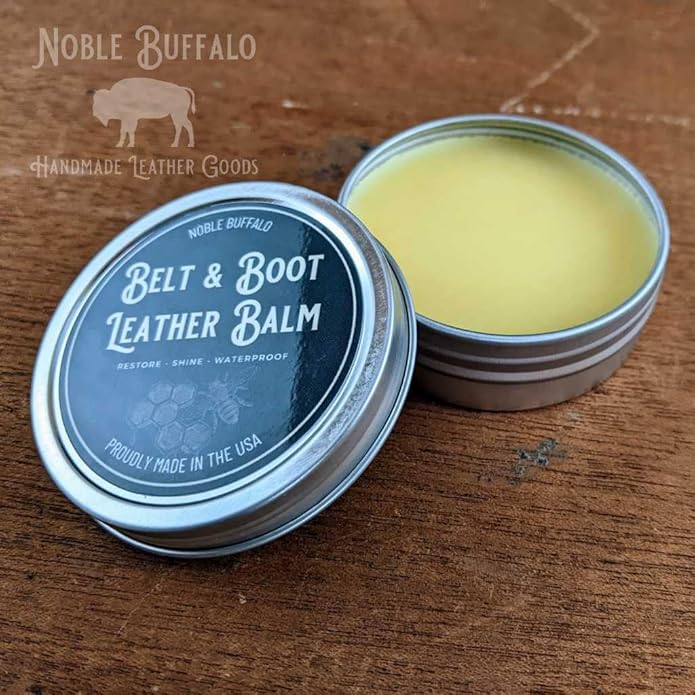 Leather Conditioner Balm – Handmade in USA – Beeswax Leather Conditioner for Boots, Belts, Wallets, Furniture & Shoes – All-Natural Leather Balm, 2 oz Tin