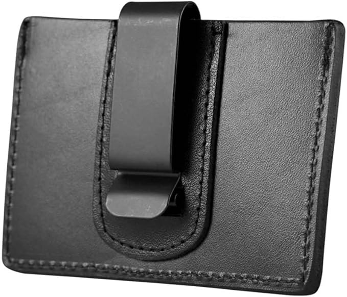 Boston Leather Horizontal ID Holder w Belt Clip