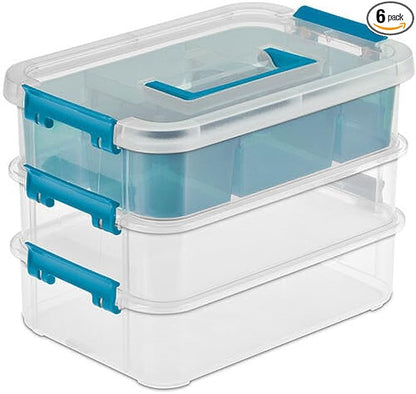 Sterilite 14138606 Layer Stack & Carry Box, 10-5/8-Inch
