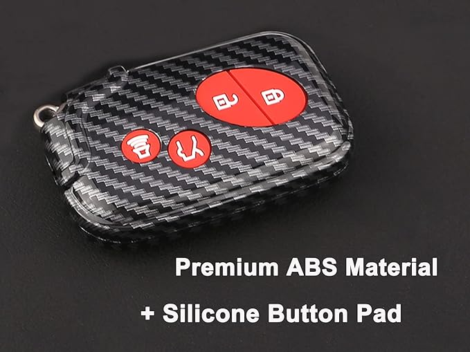 Key Fob Cover Case Fit for 2005-2018 Lexus ES350 GS300 GS350 GS430 GS450h ISC IS250 IS350 LS460 LS600h Keyless Entry Remote Case Holder ABS Carbon Fiber Pattern (Red)
