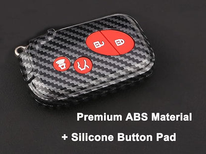 Key Fob Cover Case Fit for 2005-2018 Lexus ES350 GS300 GS350 GS430 GS450h ISC IS250 IS350 LS460 LS600h Keyless Entry Remote Case Holder ABS Carbon Fiber Pattern (Red)