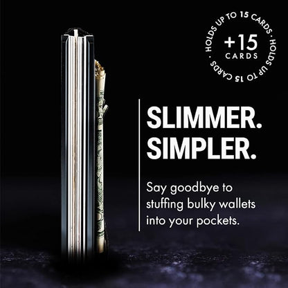 Mountain Voyage Co Minimalist Wallet for Men & Women - Slim RFID Wallet, Scratch Resistant, Credit Card Holder & Money Clip, Easily Removable Money & Cards, (Matte Grey)