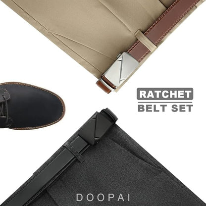 DOOPAI Belt Men, Ratchet Dress Adjustable 1 3/8" Sliding Leather Designer, Size Length Can be Cut, with Gift Box