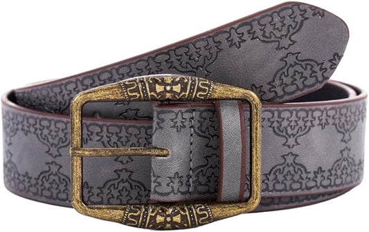 Women Western Belt Vintage Metal Buckle Leather Belts Country Cowboy Cowgirl Belt for Jeans Pant Dress