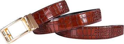 Barry.Wang Mens Belts Leather Ratchet Automatic Buckle Slide Click 1 3/8" Designer Dress Fashion Classic Casual Work Business
