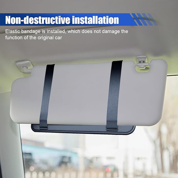 ZIMISI Sun Visor Organizer, Multi-Pocket Car Registration and Insurance Holder, Sunglass Holder for Car, Automotive Visor Organizer for Card License Registration Pen Ticket