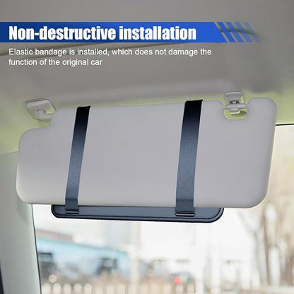 ZIMISI Sun Visor Organizer, Multi-Pocket Car Registration and Insurance Holder, Sunglass Holder for Car, Automotive Visor Organizer for Card License Registration Pen Ticket