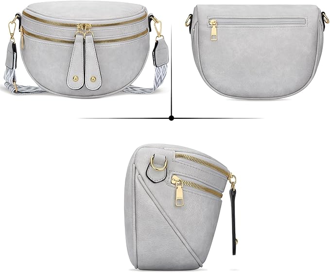KKXIU Crossbody Sling Bag for Women Trendy Fanny Pack Vegan Leather Chest Bag | Trendy