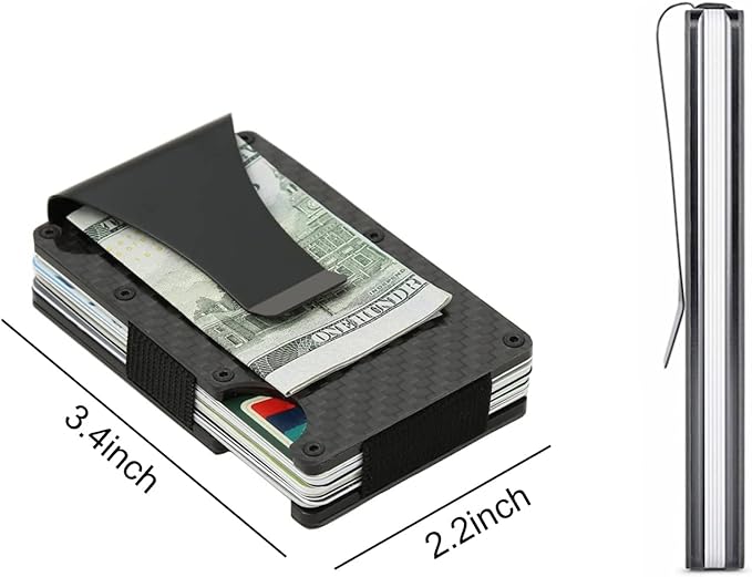 WAFJAMF Small Men's Slim Money Clip Stainless Steel Credit Business Card Holder Pocket Cash Wallet