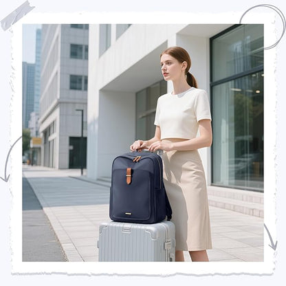Laptop Backpack for Women,Casual Work Business Backpacks Purse Carry on Travel Backpack,14 Inch,Navy Blue