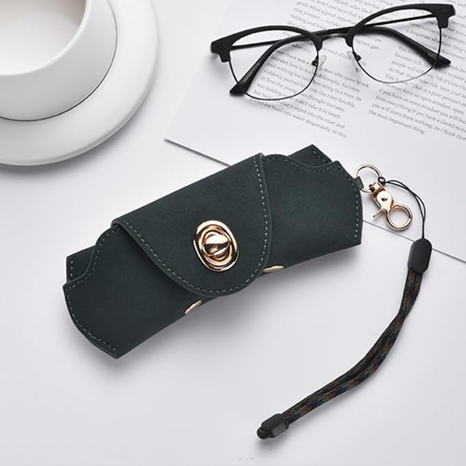Vintage Leather Sunglasses Case, Portable Protective Case for Glasses Unisex Glasses Pouch Spectacles Organizer