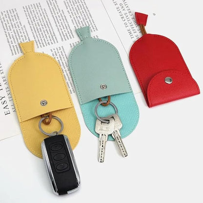 4 Pack Car Key Case Pull Out Key Holder Protector PU Leather Non Scratch Key Fob Case Protective Cover Organizer for Key Fob Keyless Entry Remote Control House Keys Garage Door Opener Remote