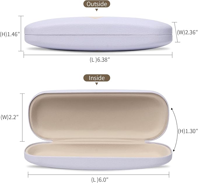Glasses Case Hard Shell, Leather Protective Case for Sunglasses with Cleaning Cloth, Cute Eyeglass Cases for Women
