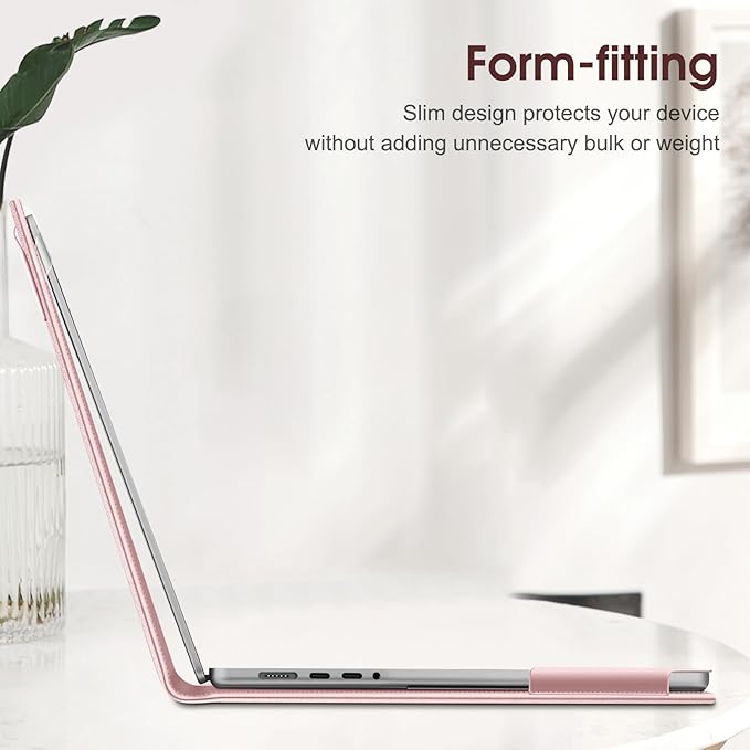 Fintie Sleeve Case for MacBook Pro 14 Inch A3427 A3426 A3434 A3401 A3185 A3112 A2992 A2918 A2779 A2442 (2026-2021), PU Leather Folio Cover for MacBook Pro 14" M5/M4/M3/M2/M1, Rose Gold