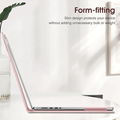 Fintie Sleeve Case for MacBook Pro 14 Inch A3427 A3426 A3434 A3401 A3185 A3112 A2992 A2918 A2779 A2442 (2026-2021), PU Leather Folio Cover for MacBook Pro 14" M5/M4/M3/M2/M1, Rose Gold