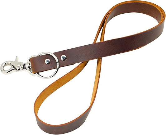 Leather Keychain Lanyard For Women Neck, Genuine Leather Handmade Lanyard with Keychain for Cellphone, Keys, ID Badge Holder, Camera,1Pcs