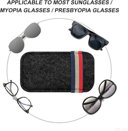 Car Visor Sunglasses Bag, Soft Felt Vehicle Sun Visor Storage Organizer for Card Pen Invoice, Scratch-Resistant Auto Interior Eyeglasses Holder Bag, Universal for Vehicles (Black)